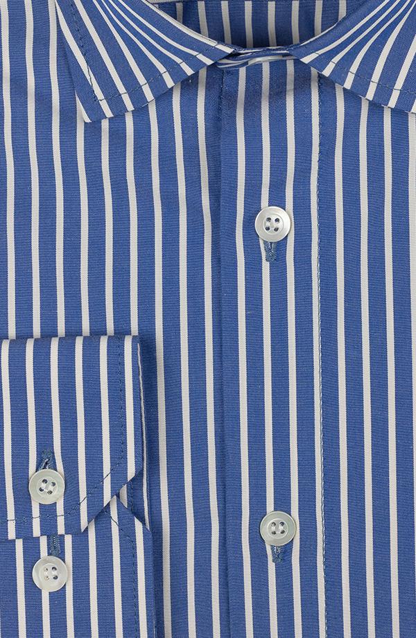 White Striped Blue Cotton Shirt