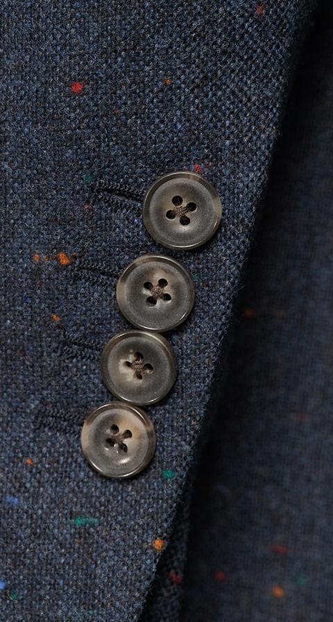 Navy Donegal Tweed Wool & Cashmere Suit