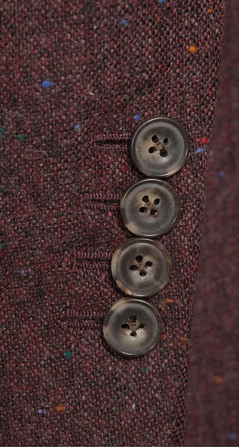 Burgundy Donegal Tweed Wool & Cashmere Suit