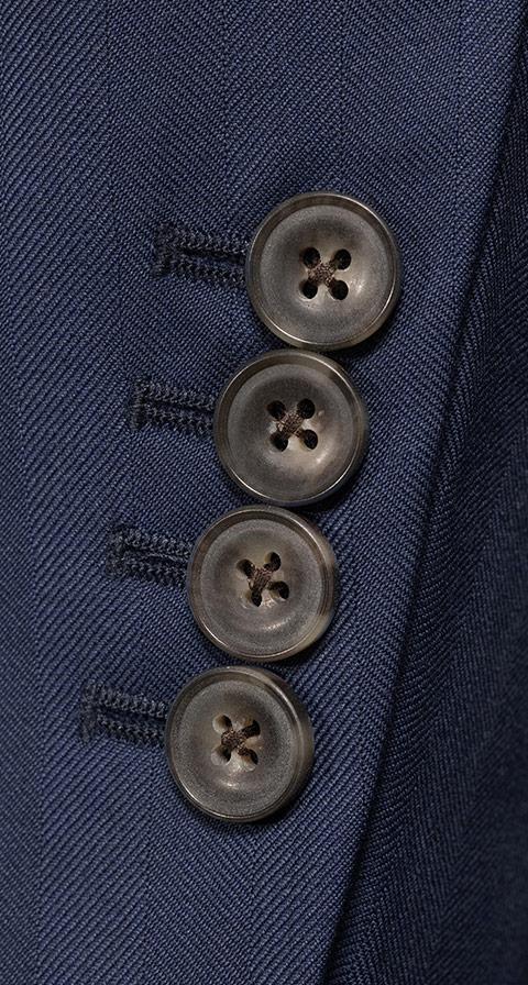 Deep Blue Herringbone Suit