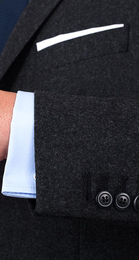 Charcoal Flannel 3 Piece Suit