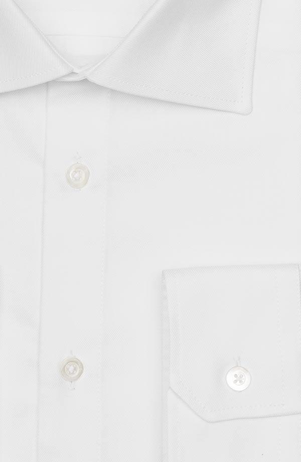 White Two-Ply Cotton Twill Shirt