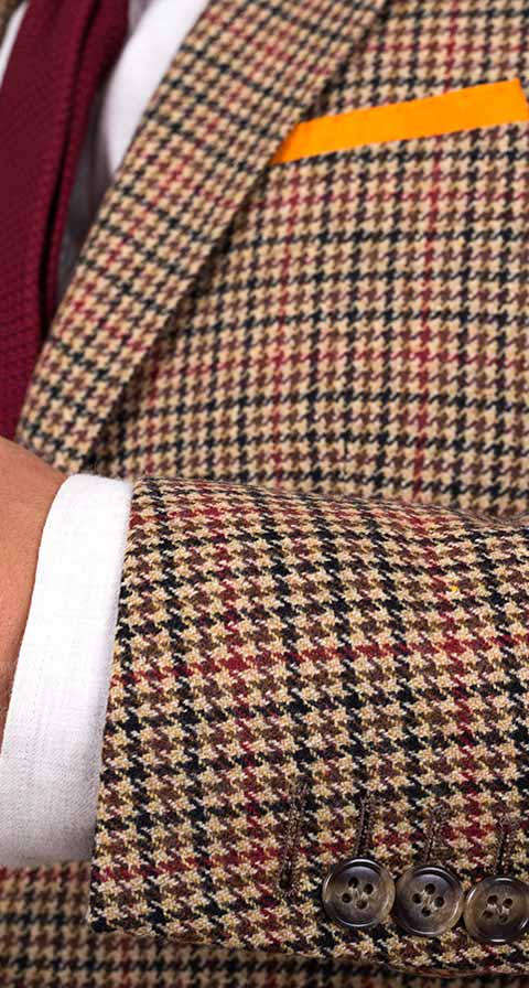 Light Brown Check Wool & Cashmere Suit