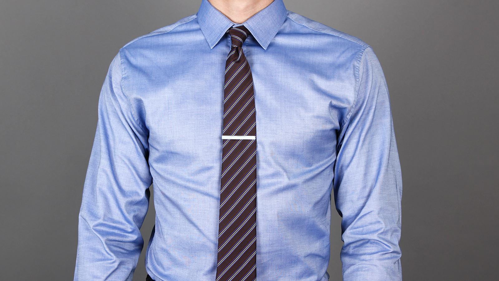 Dark Blue Two-Fold Cotton Oxford Shirt - slider image 1