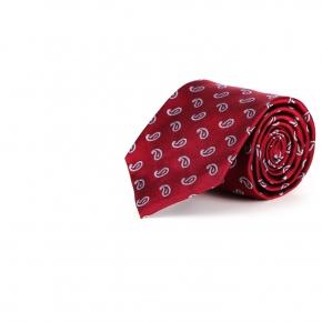 Italian 100% Silk Red Paisley Tie - 0