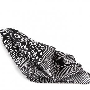 Black floral pocket square - 1