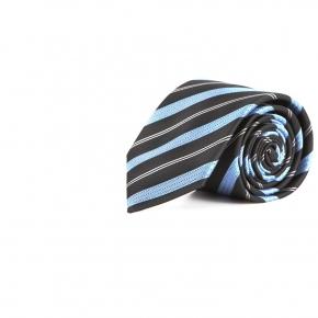 Navy & Sky Blue Striped Tie - 0