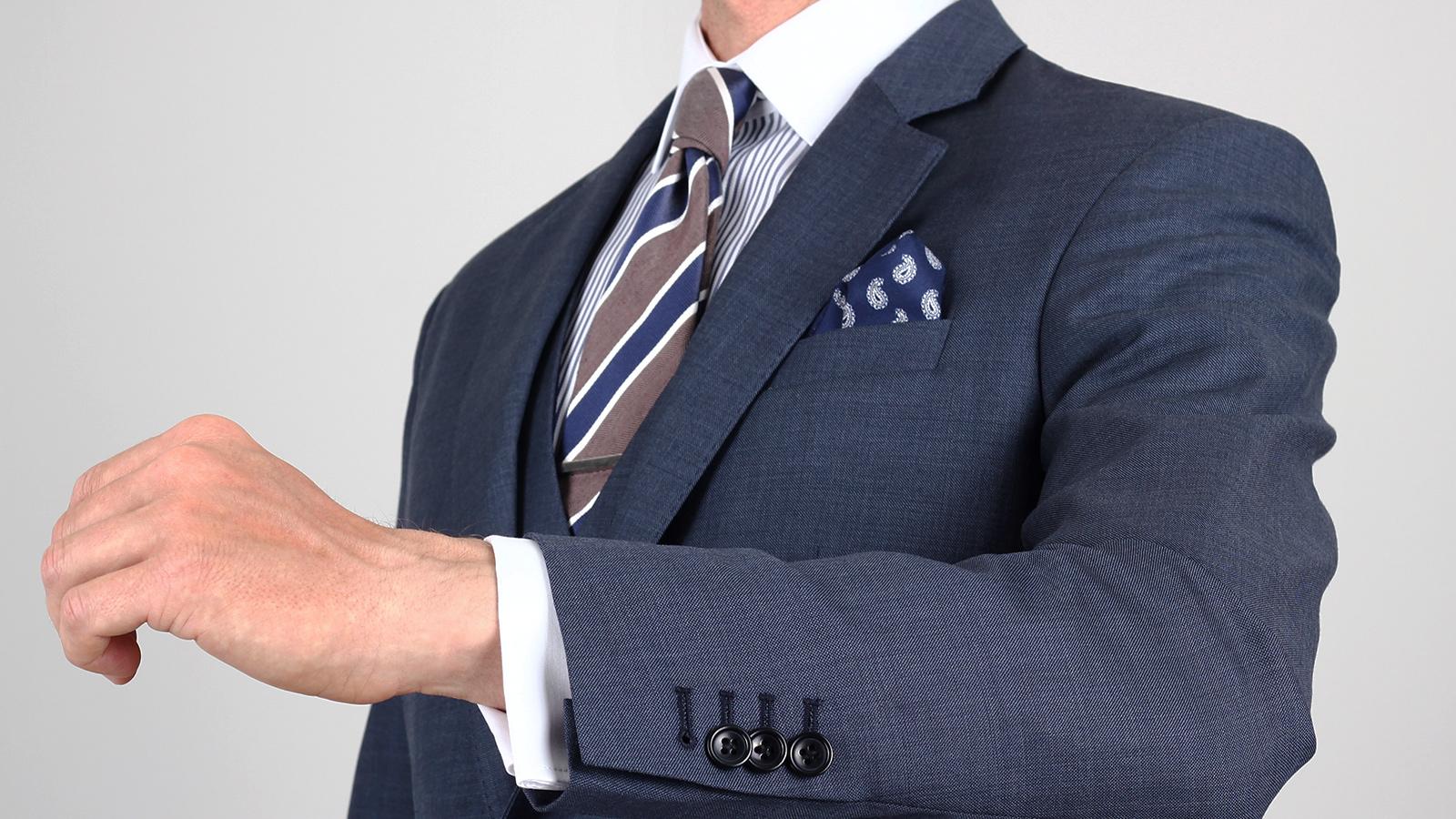 Blue Pick & Pick Suit Oliver Wicks