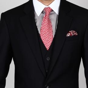 Essential Black 3 Piece Suit in Italian Wool - thumbnail image 1