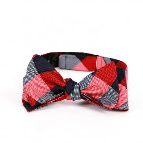Red & Navy Self-Tie Bow-Tie - 1