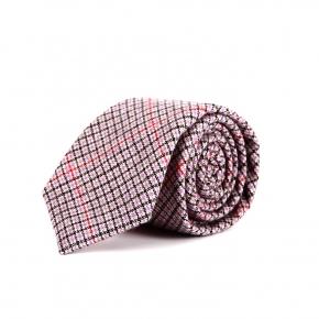 Pink & Red Checked Tie - 0