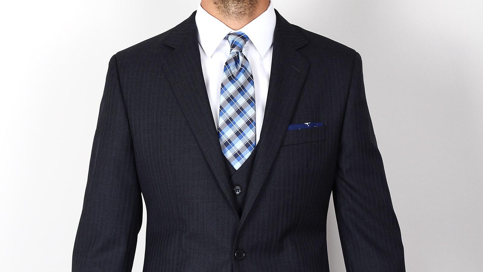 Double Pinstripe Charcoal 3 Piece Suit - slider image 3