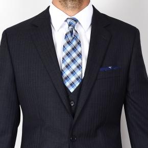 Double Pinstripe Charcoal 3 Piece Suit - 2