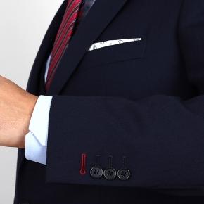 Navy Herringbone Suit in English Wool - thumbnail image 1