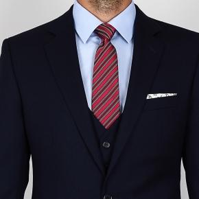 Navy Herringbone 3 Piece Suit - thumbnail image 2