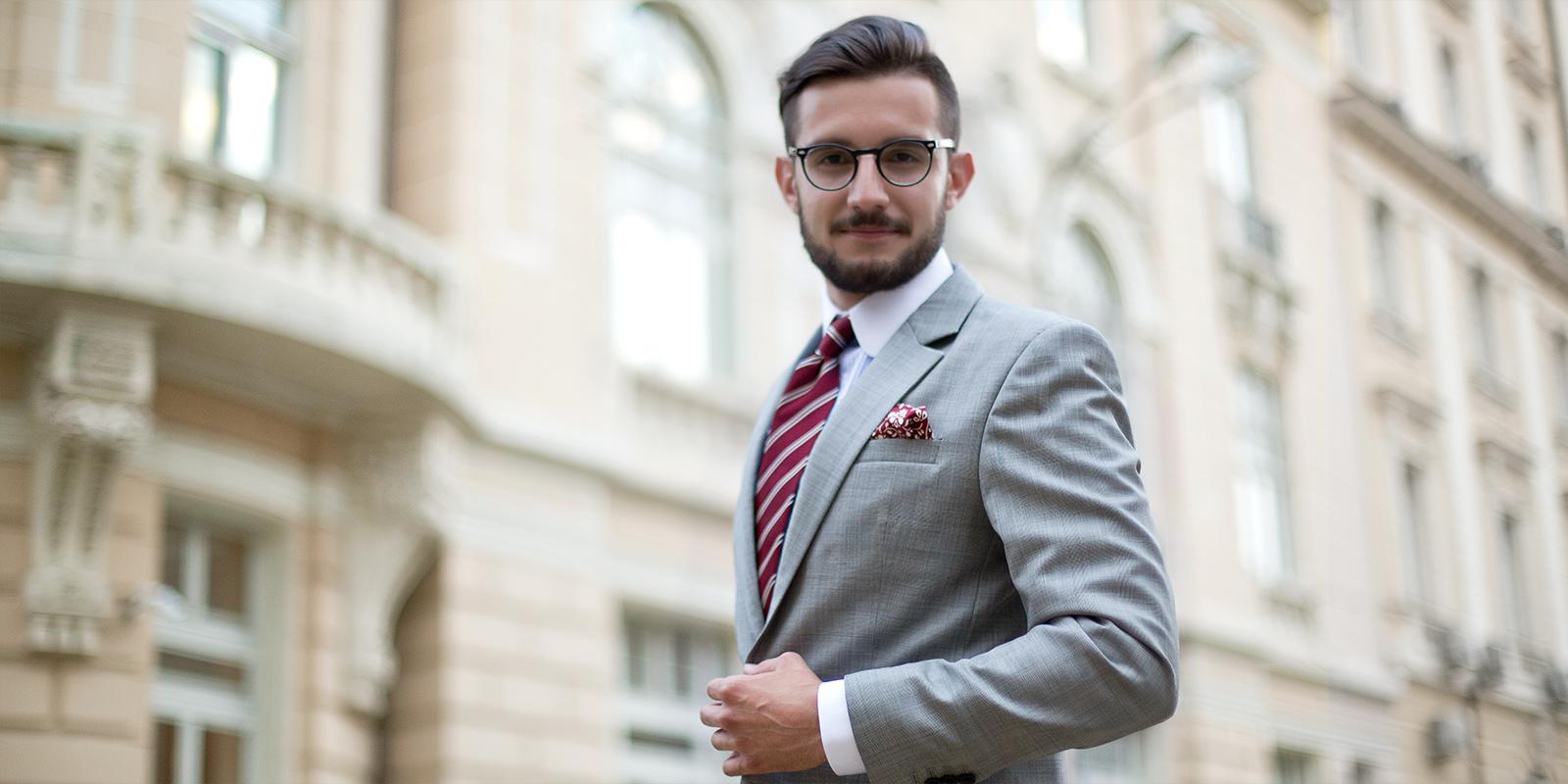 Light Grey Plaid Suit - slider image 2