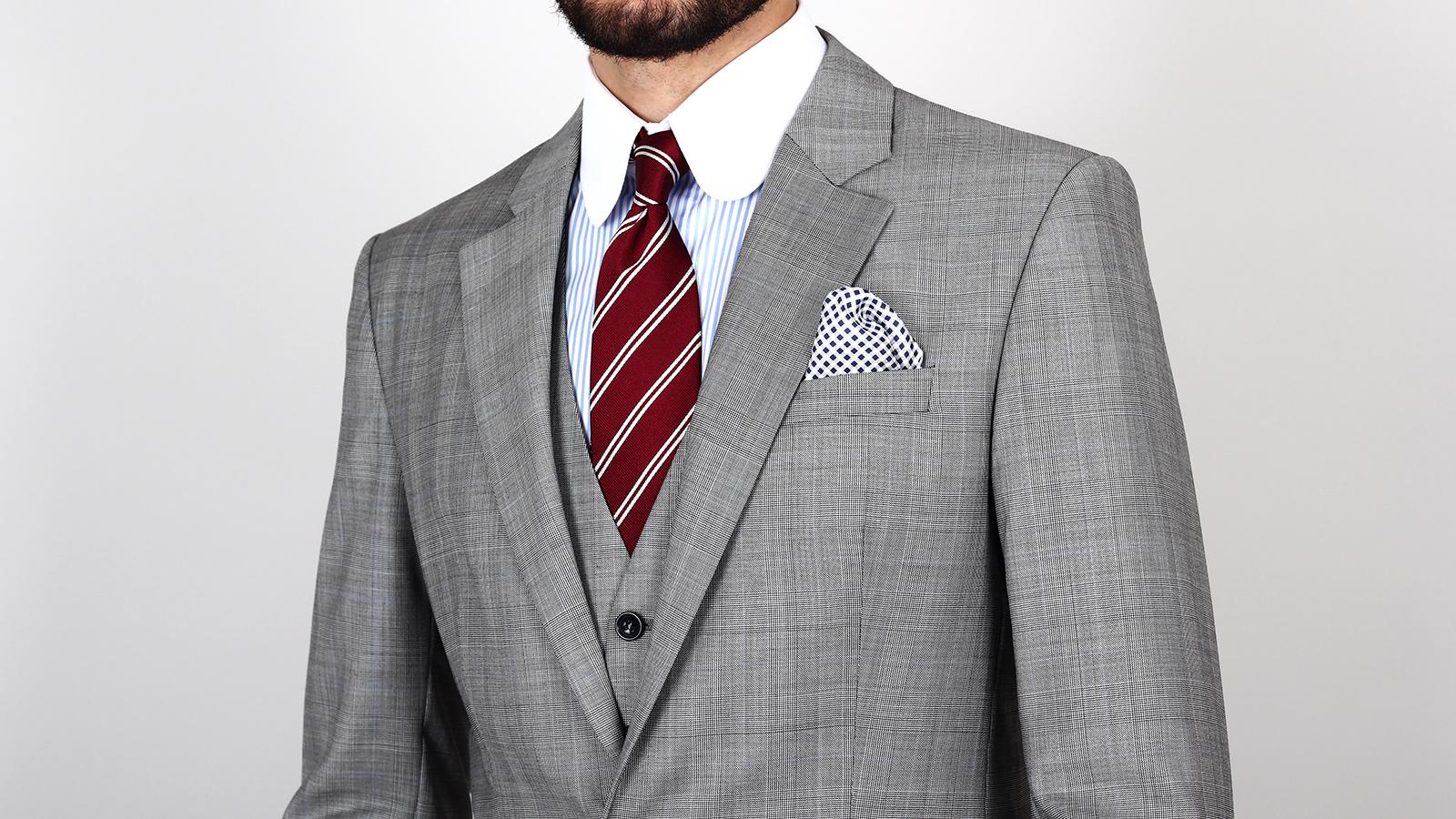 Light Grey Plaid Suit - slider image 3