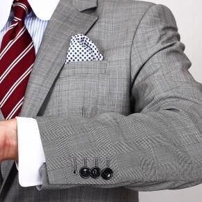 Light Grey Plaid Suit - 3