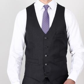 Premium Dark Grey Fine Herringbone 3 Piece Suit - 4