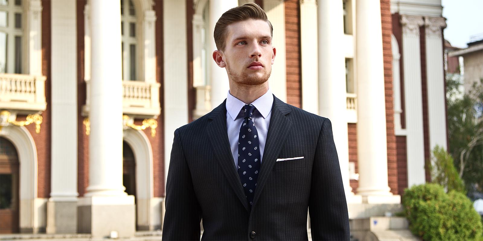 Vendetta Premium Purple Pinstripe Charcoal Suit - slider image 2
