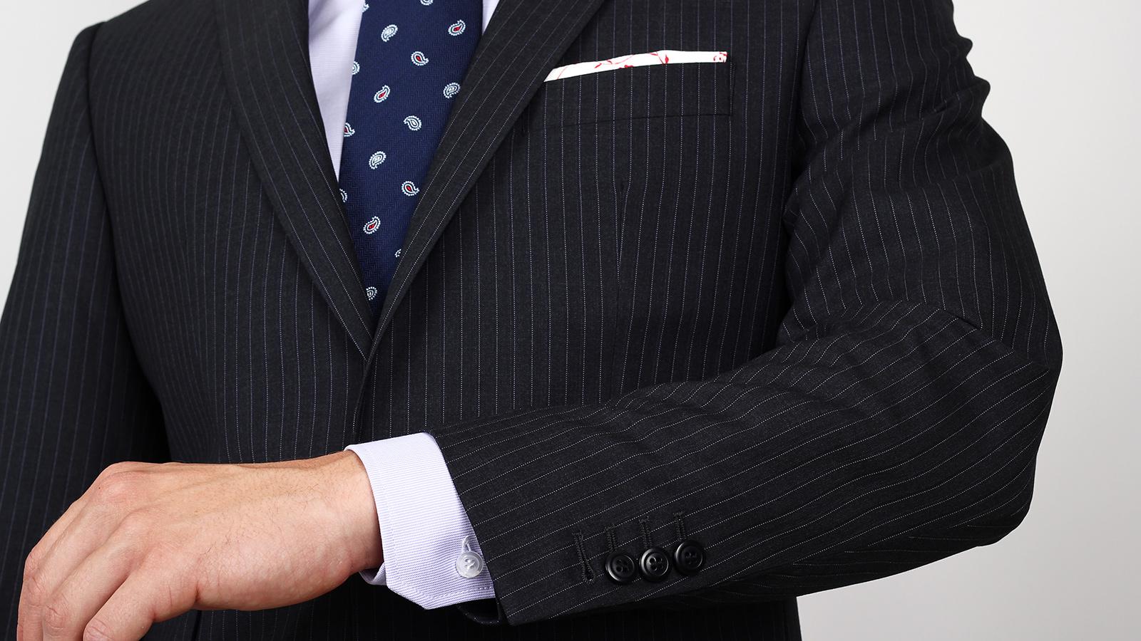 Vendetta Premium Purple Pinstripe Charcoal Suit - slider image 3