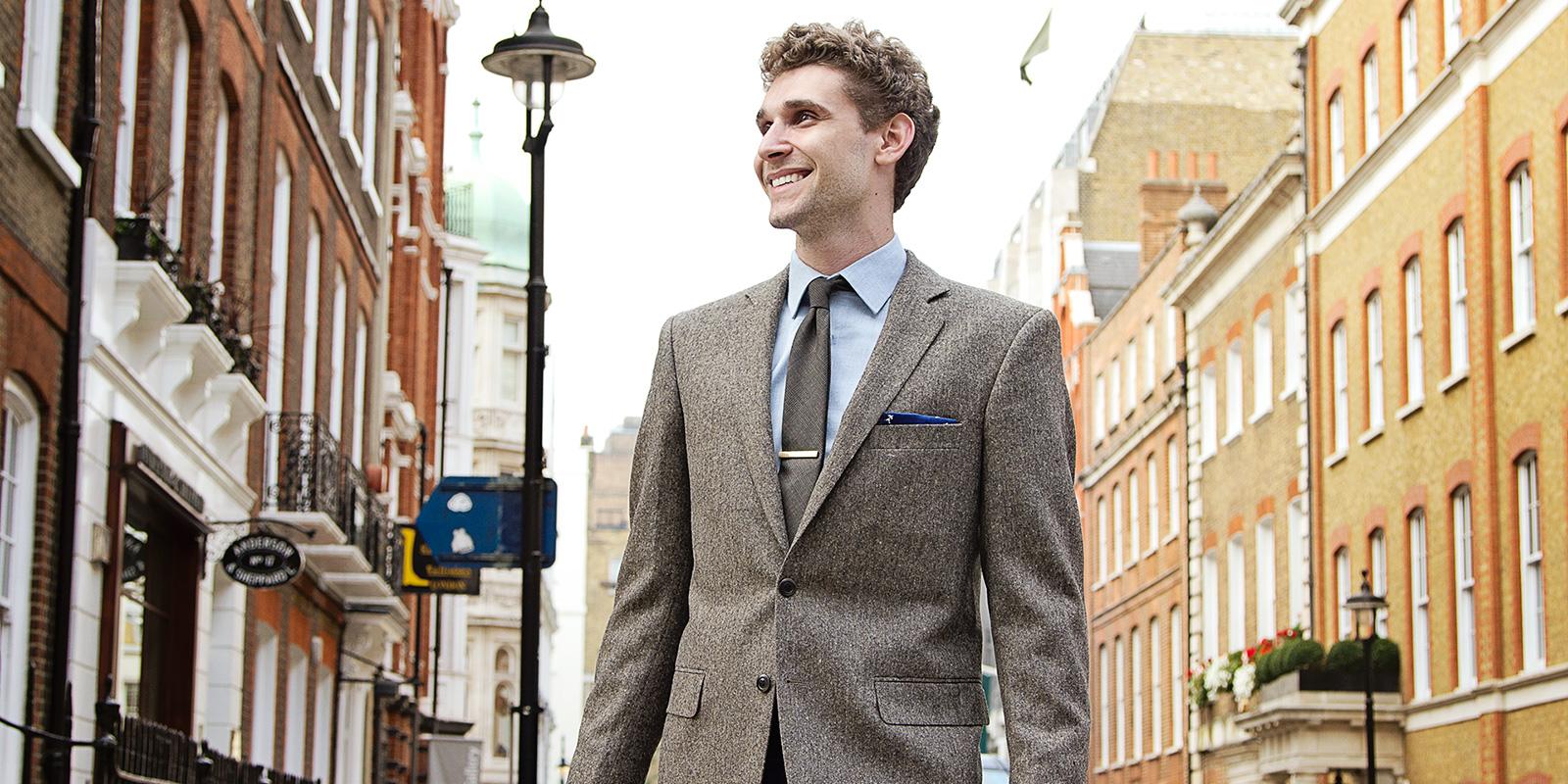 Natural Brown Tweed Suit - slider image 1
