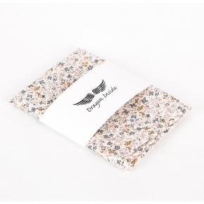 Ecru Cotton Pocket Square With A Floral Pattern - 0