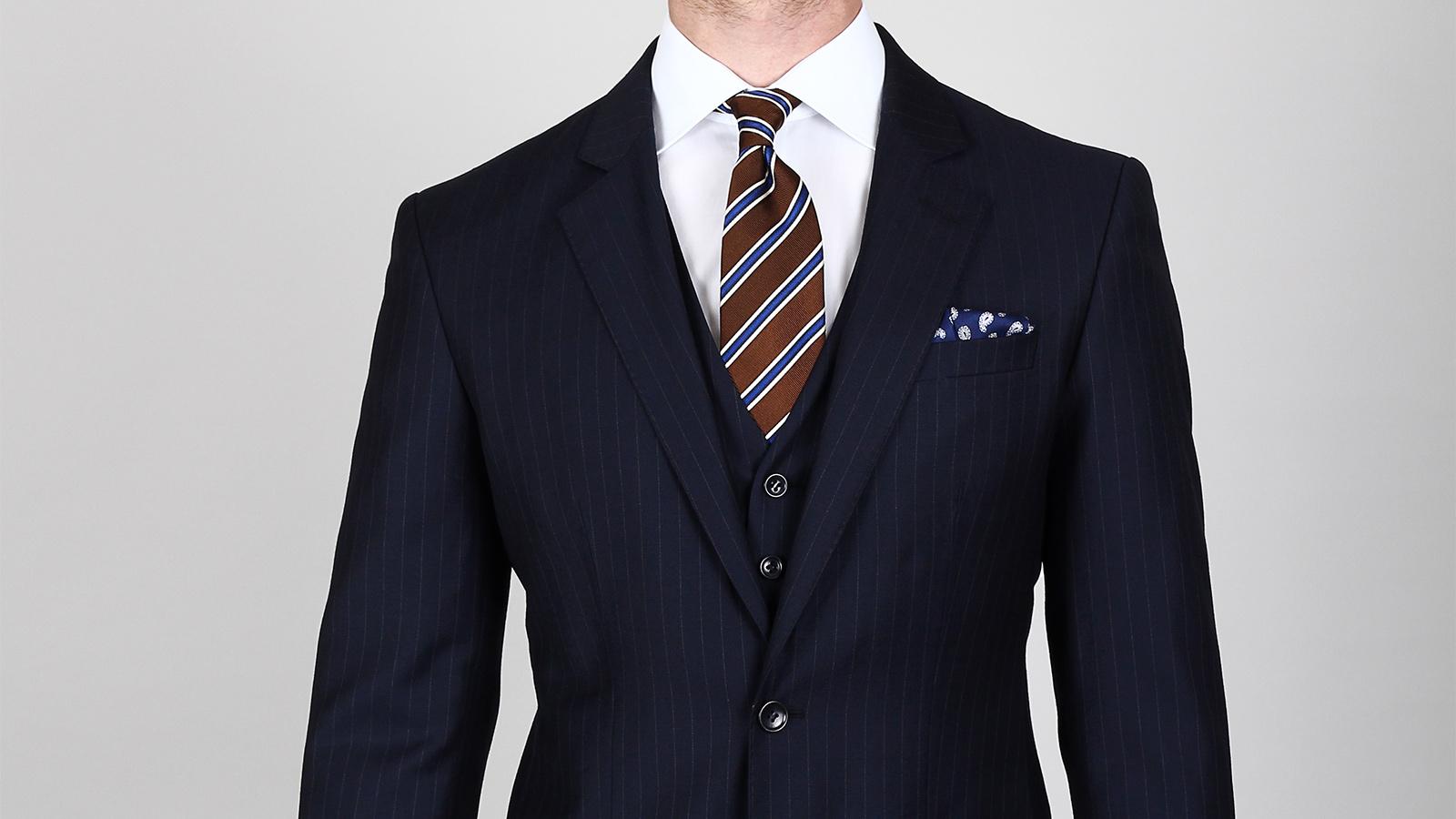 Essential Navy Pinstripe 3 Piece Suit - slider image 2