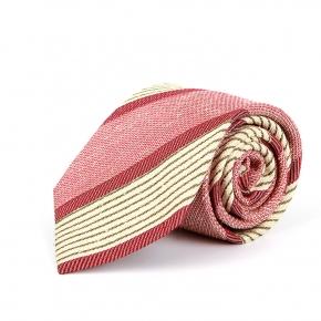 Brick, Yellow & Green Italian 100% Silk Tie - 0