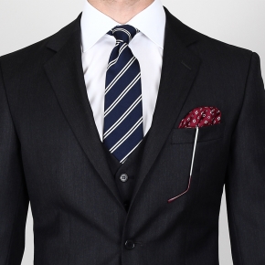 Premium Charcoal Sharkskin Suit - thumbnail image 2