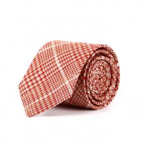 Red & Brick Plaid Tie - 0