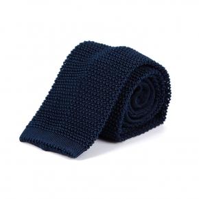 Navy Italian 100% Silk Knit Tie - 0