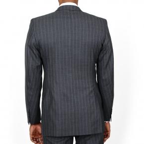 Premium Blue Stripe Grey 150s Suit - 2