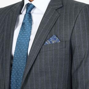 Premium Blue Stripe Grey 150s Suit - 3