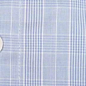 Light Blue Plaid Two-Fold Cotton Shirt - thumbnail image 3