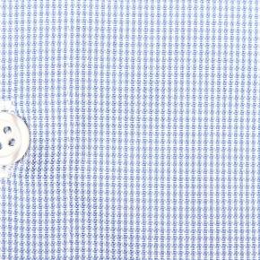 Blue Houndstooth Two-Ply Cotton Shirt - 1