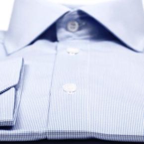 Blue Houndstooth Two-Ply Cotton Shirt - 3