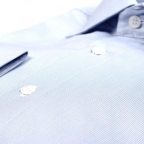 Blue Houndstooth Two-Ply Cotton Shirt - 0