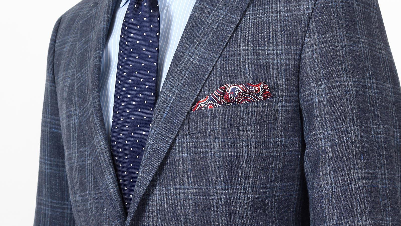 Charcoal Blue Check Wool & Linen Suit - slider image 3