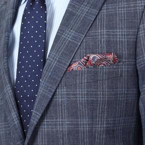 Charcoal Blue Check Wool & Linen Suit - thumbnail image 3