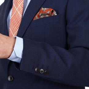 Midnight Blue Wool & Linen Suit - 0