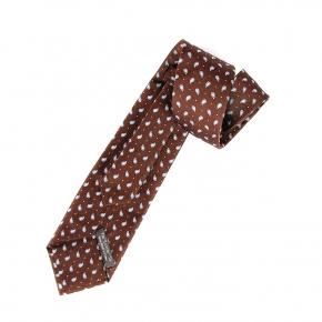Brown Paisley Handmade Italian 100% Silk Tie - 0