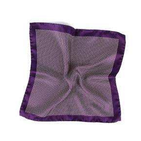 Purple Micro Paisley Italian 100% Silk Pocket Square - 0