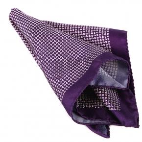 Purple Micro Paisley Italian 100% Silk Pocket Square - 1