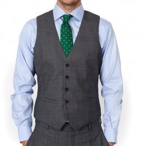 Grey Plaid 3 Piece Suit - 3