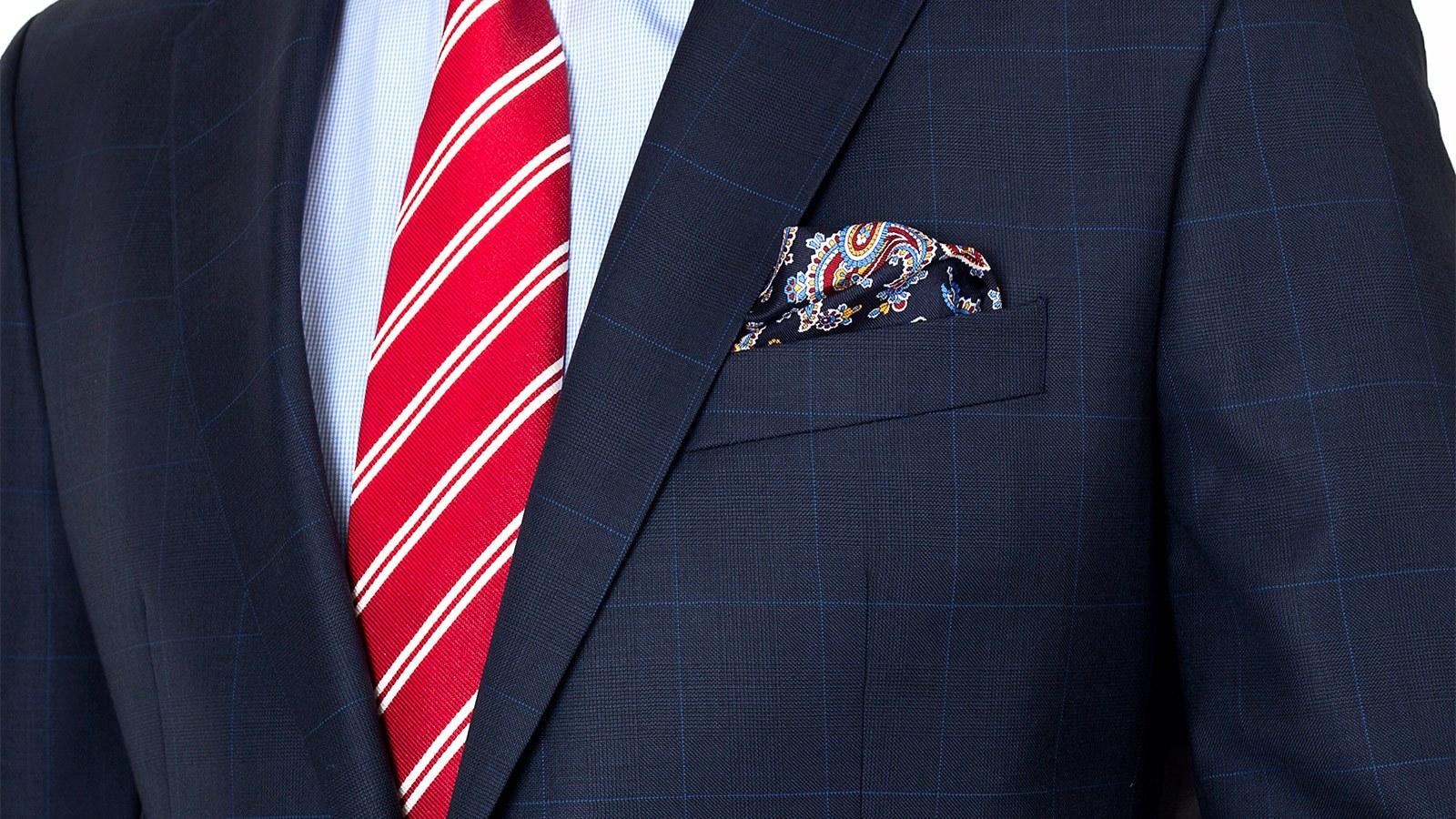 Premium Navy Plaid Suit - slider image 3