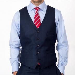 Premium Navy Plaid 3 Piece Suit - thumbnail image 3