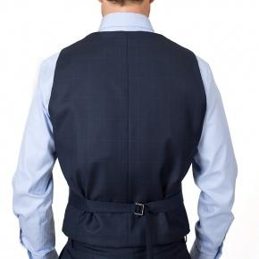 Premium Navy Plaid 3 Piece Suit - 3