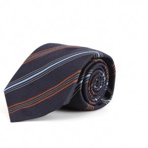 Navy, Blue & Brown Handmade 100% Silk Tie - 0