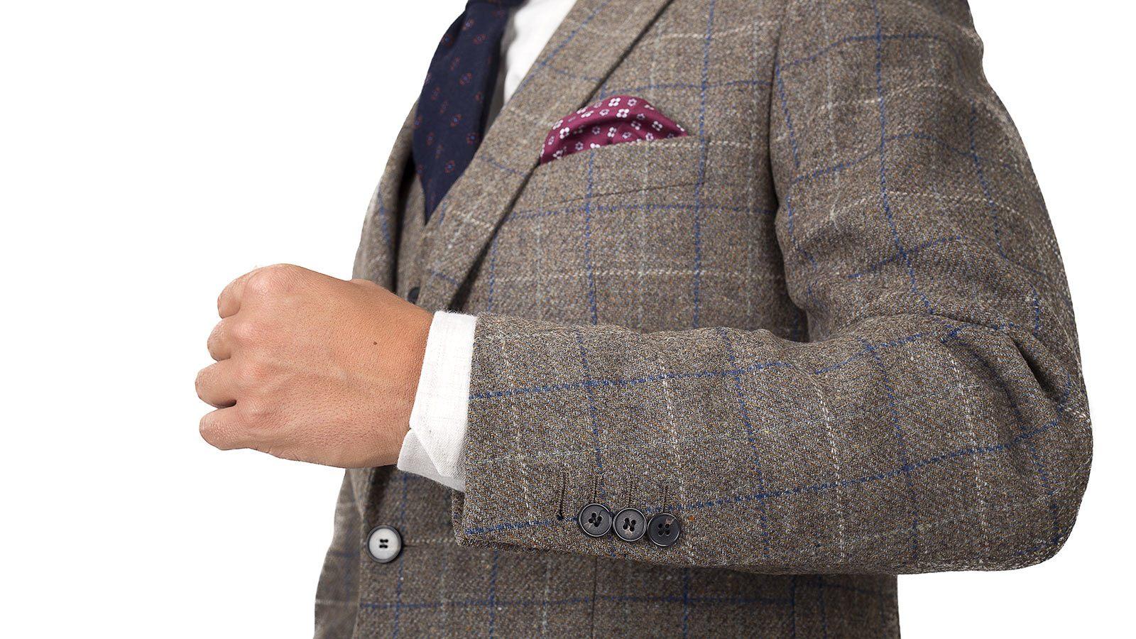 Brown Check Shetland Tweed Suit - slider image 1